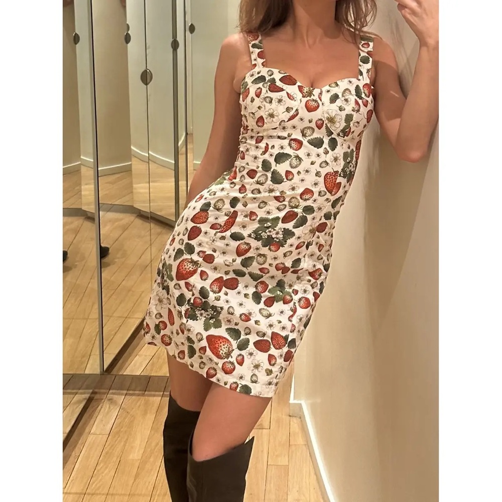 RARE NWT Rouje Angie Strawberry Print dress - Picture 2 of 10